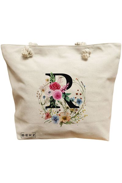 BEKZ Sacosa Textila Cu Fermoar, Geanta Tote, Model I May Be Wrong But I Doubt It 38 X 34.5 Cm, Alb, ®