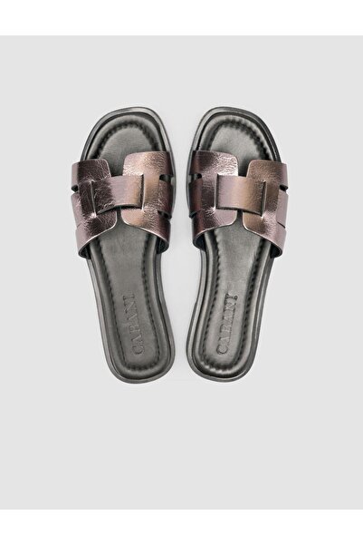 Cabani 100% Genuine Leather Black Women's Slippers