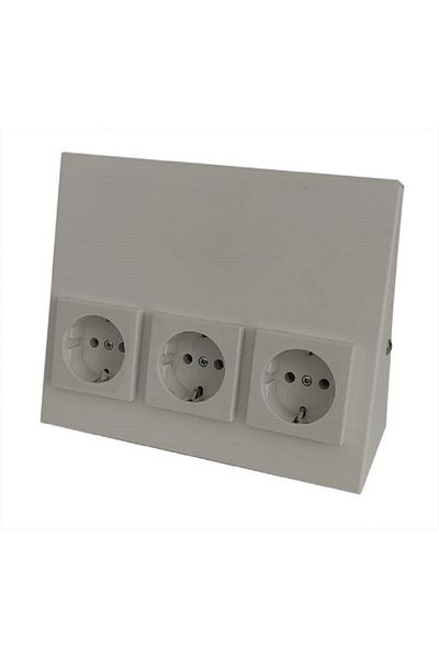 yigitled Under Cabinet Triple Socket White Case