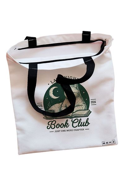 BEKZ Sacosa Textila Cu Fermoar, Geanta Tote, Cu Litera E Si Mandala, 38x34.5 Cm, Alba, ®