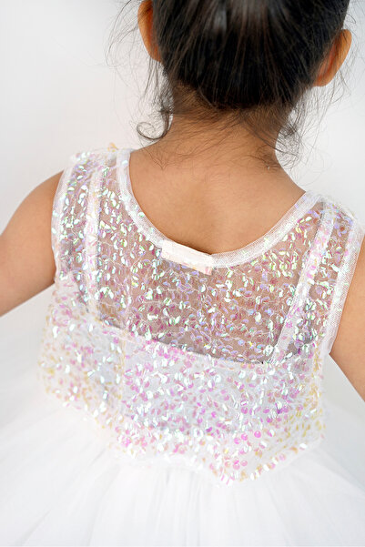 DUCA KIDS Glitter Rope Strap Snap Fastener Girl Body Puffy Tutu Φούστα Sequin Tulle Crop Σετ 3 τεμαχίων