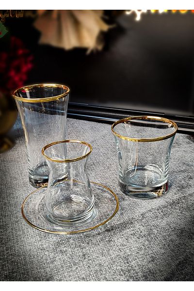 SEÇKİNEV İrem Real Gilded 24 Piece Glass Set