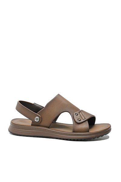 Mels Comfortable men's sandals Mels, light brown made of genuine leather