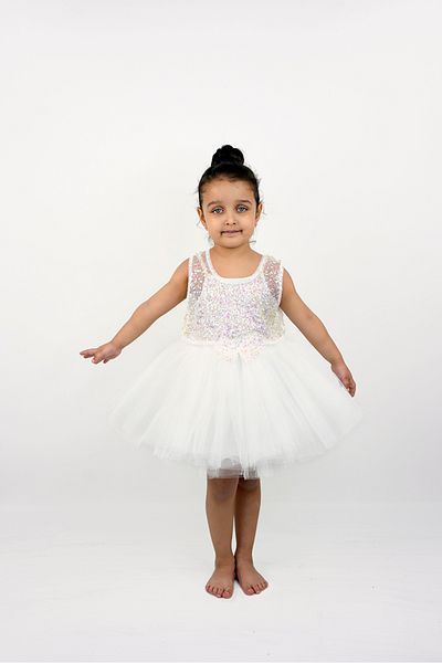 DUCA KIDS Glitter Rope Strap Snap Fastener Girl Body Puffy Tutu Φούστα Sequin Tulle Crop Σετ 3 τεμαχίων