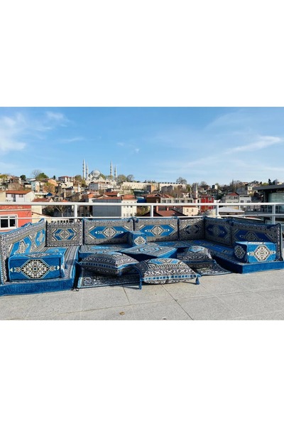 mdhomecarpet Şark Köşesi Takımı %100 Yerli Üretim | Özel Dokuma Kumaş | 10 cm...