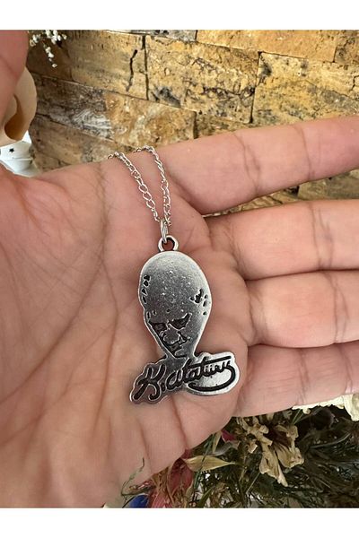 Herşey Nota Kemal Atatürk Written Bust Figured Necklace – Silver Color Metal Unisex Jewelry