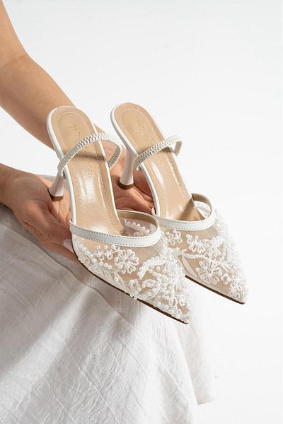 SHOW LİFE Women's Bridal Shoes Knitted-Y.S.R (7cm)