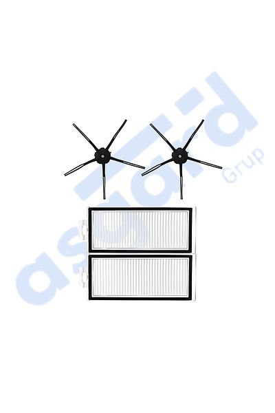 Asgard Grup Roborock Q7, Q7+, Q7 Max, Q7 Max+ Compatible 2 Side Brushes 2 Filters
