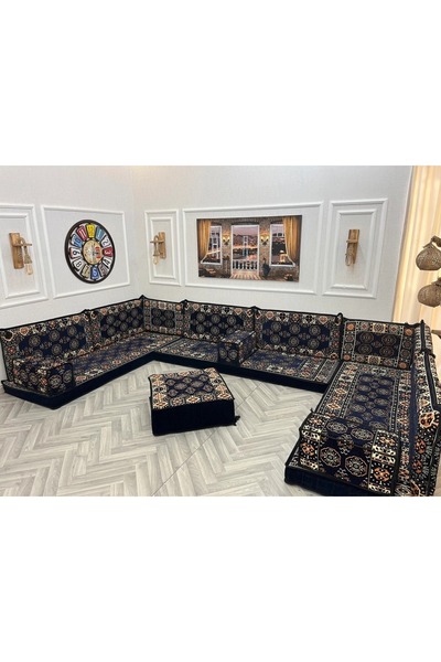 mdhomecarpet Şark Köşesi Takımı %100 Yerli Üretim | Özel Dokuma Kumaş | 10 cm...