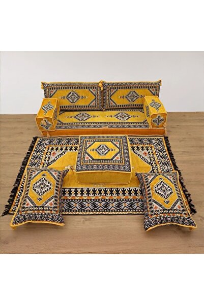 mdhomecarpet Şark Köşesi Takımı %100 Yerli Üretim | Özel Dokuma Kumaş | 10 cm...