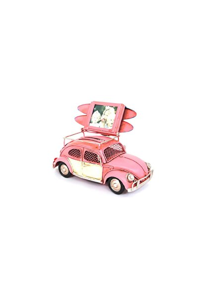 hediyeconcepti Decorative Metal Car Ornament with Frame and Money Box Home Li...