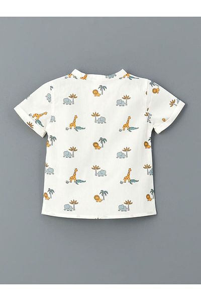 LC Waikiki Lcw Baby Judge Collar Printed Baby Boy Shirt