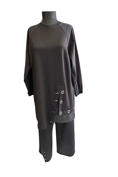 FATMA DANIŞMAN Plus Size Double Tunic Suit with Staple Detail