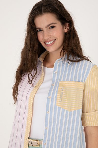 U.S. Polo Assn. Women's Pink Striped Long Sleeve Shirt 50299625-Vr041