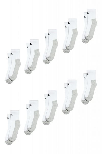 Overall Set of 10 pairs of medium, semi-fleece socks for men - Grey/white, 39-42
