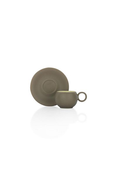 Altabi Aurora 6-Person Coffee Cup Set Porcelain Double Color Style Seekers Coffee/Beige