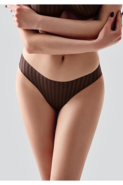C&City Laser Cut Seamless Slip Panties C19213 Brown