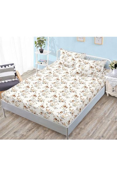 OEM Bed cover with elastic and 2 pillowcases, finet fabric, 2-person bed, 180x200cm