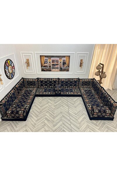 mdhomecarpet Şark Köşesi Takımı %100 Yerli Üretim | Özel Dokuma Kumaş | 10 cm Çökmeyen Sünger Minder