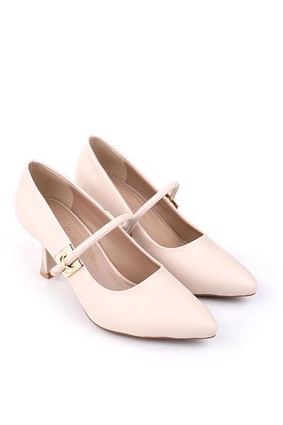 Papuçsepeti Shoe Basket 4771 Women's 7.5 cm Heeled Comfortable Shoes