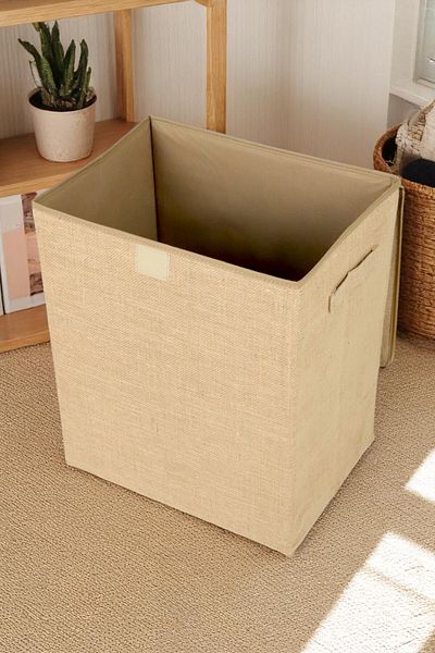 İronika Jute Lid Box Closet Organizer Toy Goods Laundry Storage Box Organizer 35X42X23