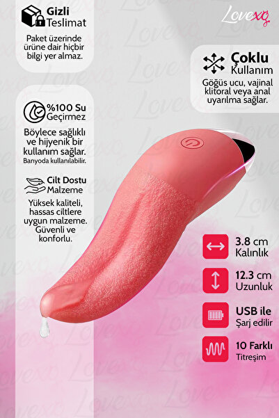 10 Modlu Sessiz Titreşimli Dil Vibratörü – Unisex G Noktası ve Klitoris Uyarıcı
