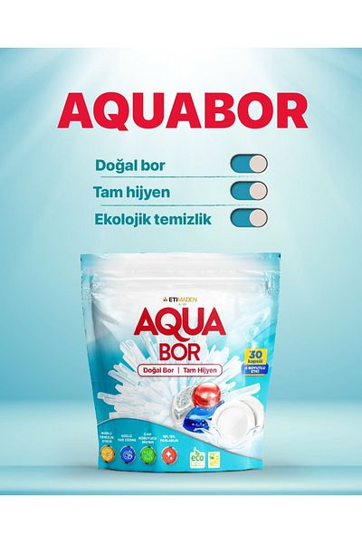 Boron Aquabor Dishwasher Tablet 30 Pieces Natural Dishwasher Tablet