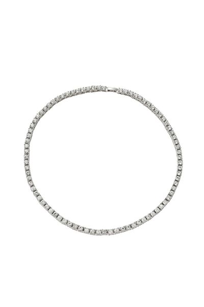 Tessero Unisex Tennis Necklace, zirconia stones, 18K gold plated, silver, 60 cm