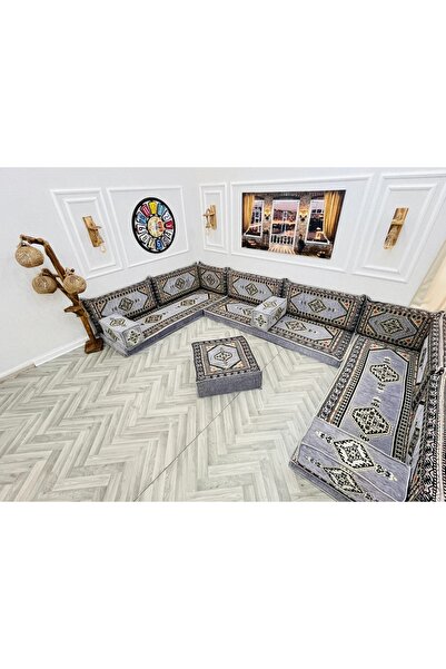 mdhomecarpet Şark Köşesi Takımı %100 Yerli Üretim | Özel Dokuma Kumaş | 10 cm...