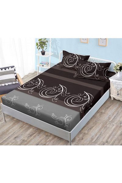 OEM Bed cover with elastic and 2 pillowcases, finet fabric, 2-person bed, 180x200cm
