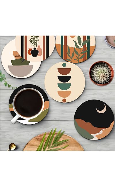 kutuTR Zenboho – Set of 6 Mdf Coasters Brd-015