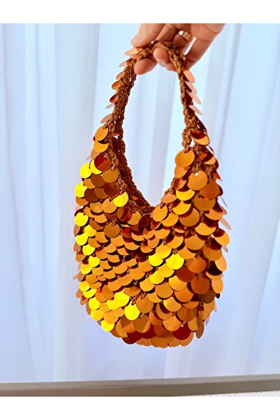YELİZ HANDMADE El örgüsü pullu file çanta