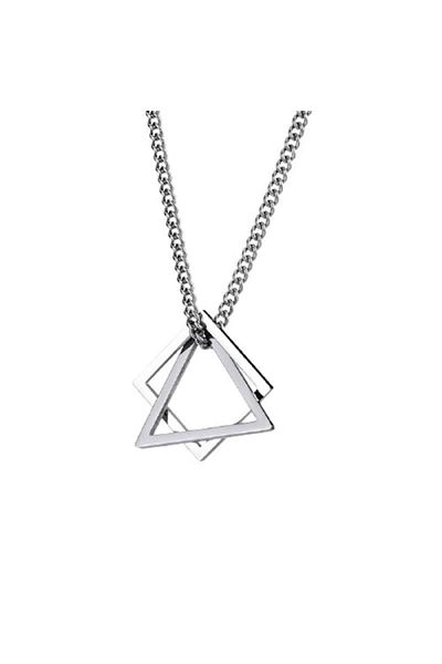 xUPING Lanț cu pandantiv geometric, oțel inoxidabil, argint