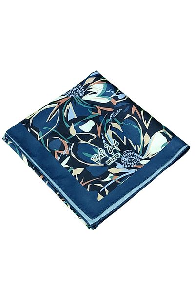 mim eşarp Vav Silk Γυναικείο Μικρο Τυλιγμένο Φουλάρι με λουλουδάτο σχέδιο