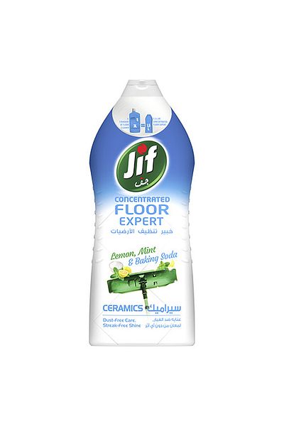 Jif مُنظف أرضيات مُركز من شركة سيراميكس برائحة الليمون والنعناع وصودا الخبز، سعة 1.5 لتر