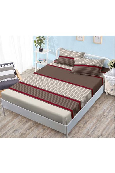 OEM Bed cover with elastic and 2 pillowcases, finet fabric, 2-person bed, 180x200cm