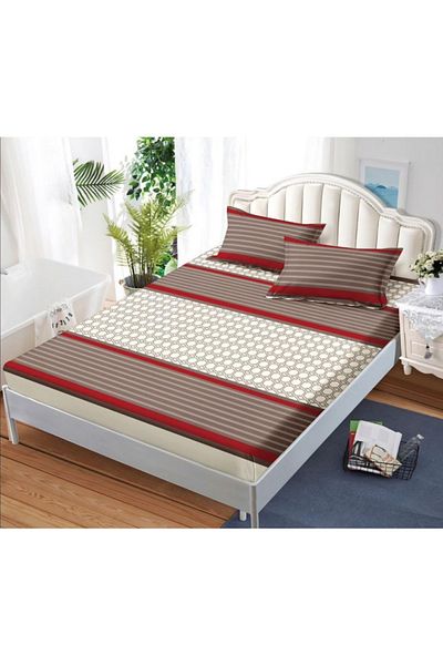 OEM Bed cover with elastic and 2 pillowcases, finet fabric, 2-person bed, 180x200cm