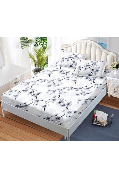 OEM Bed cover with elastic and 2 pillowcases, finet fabric, 2-person bed, 180x200cm
