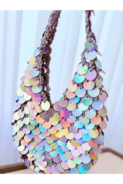 YELİZ HANDMADE El örgüsü pullu file çanta