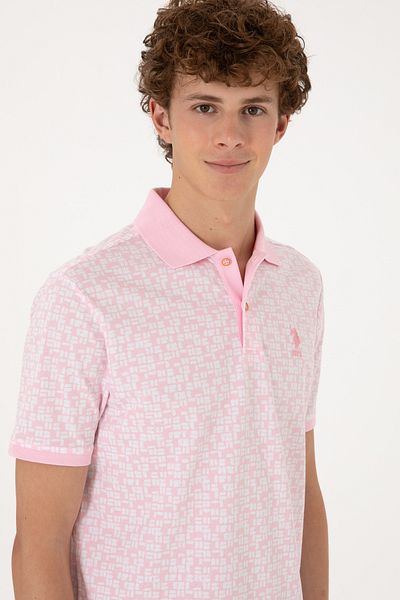 U.S. Polo Assn. Men's Regular Fit Polo Neck Light Pink T-Shirt 50306837-Vr078
