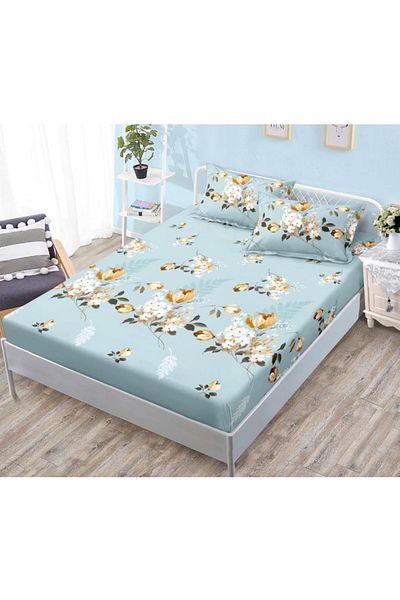 OEM Bed cover with elastic and 2 pillowcases, finet fabric, 2-person bed, 180x200cm