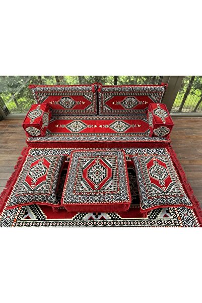 mdhomecarpet Şark Köşesi Takımı %100 Yerli Üretim | Özel Dokuma Kumaş | 10 cm...