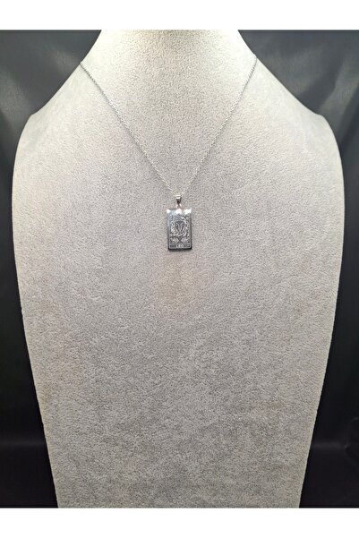 Han Ticarethane Gümüş Renk Tarot Kart Model Aslan Burcu Çelik Kolye