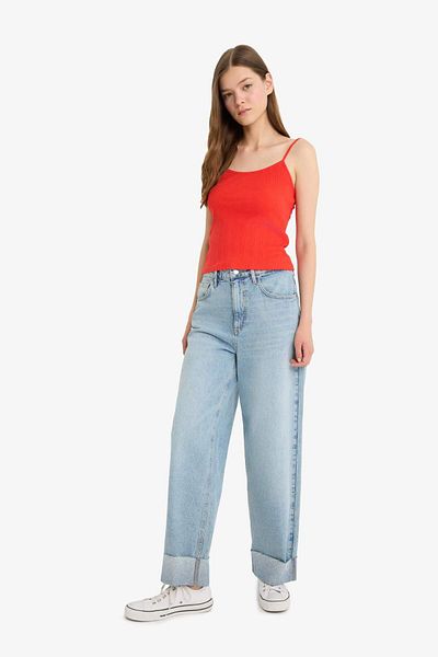 DeFacto Coool Fitted U Neck Ribbed Camisole Strap Red Undershirt F7916Ax25Hs