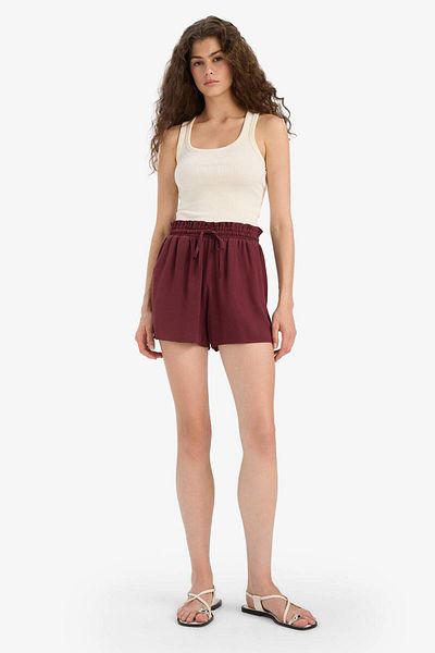 DeFacto Regular Waist Short Leg Crinkle Viscose Shorts F3101Ax25Hs
