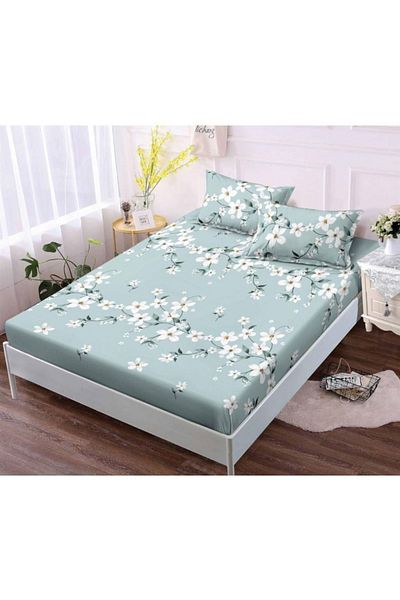 OEM Bed cover with elastic and 2 pillowcases, finet fabric, 2-person bed, 180x200cm