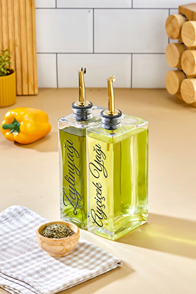 MODA OZY عبوة زجاجية مكونة من قطعتين سعة 500 مل من زيت الزيتون/زيت عباد الشمس...