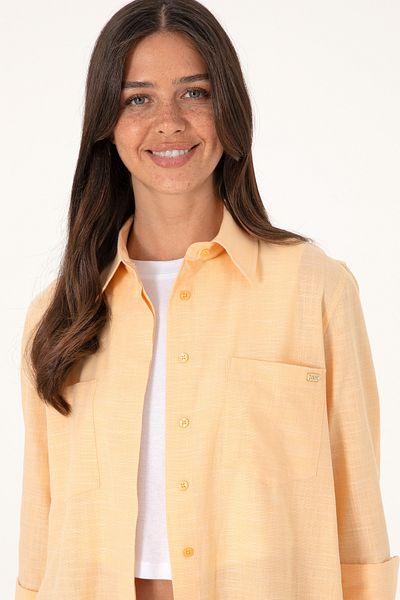 U.S. Polo Assn. Women's Orange Long Sleeve Tunic Shirt 50306406-Vr202
