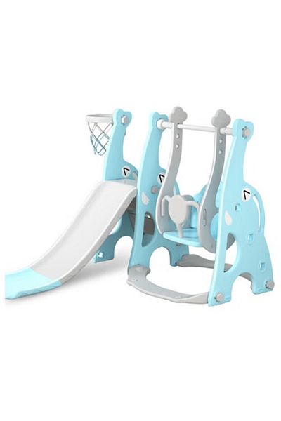 FULLJOY Slide with swing, climbing ladder and basketball ring 4*1, 123*115*95 cm