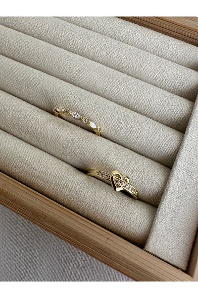 ringbox Gold 2-Piece Heart Minimal Series Ring Set